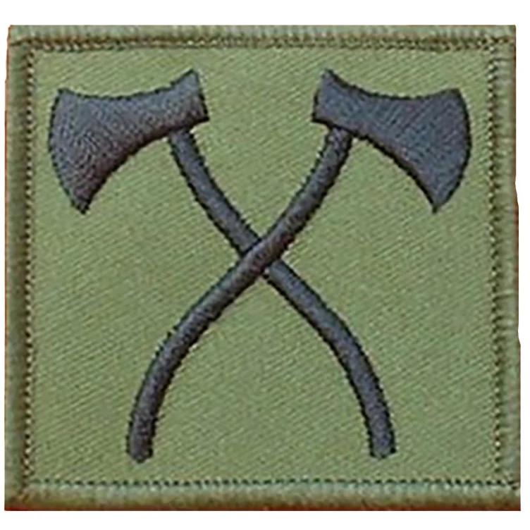 British Army Pioneers Qualification Badge – Subdued Black on Olive Green