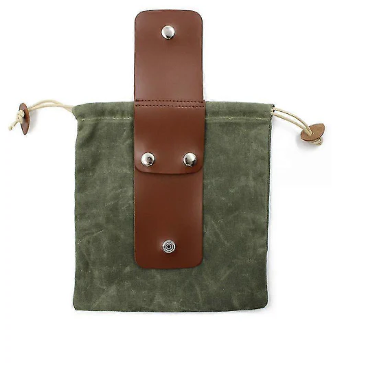 Leather & Canvas Bushcraft Foraging Pouch – Foldable Heavy-Duty Waist Bag - Image 2