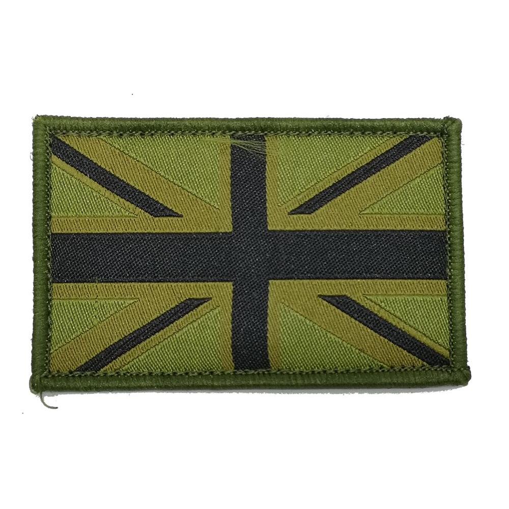 Union Jack Subdued Tactical Patch – Green & Black (Hook & Loop)