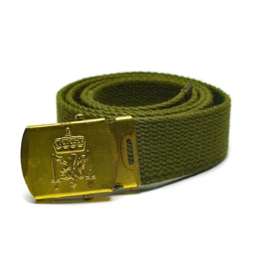 Original Issue Danish Military Belt – Canvas with Royal Insignia Box Buckle
