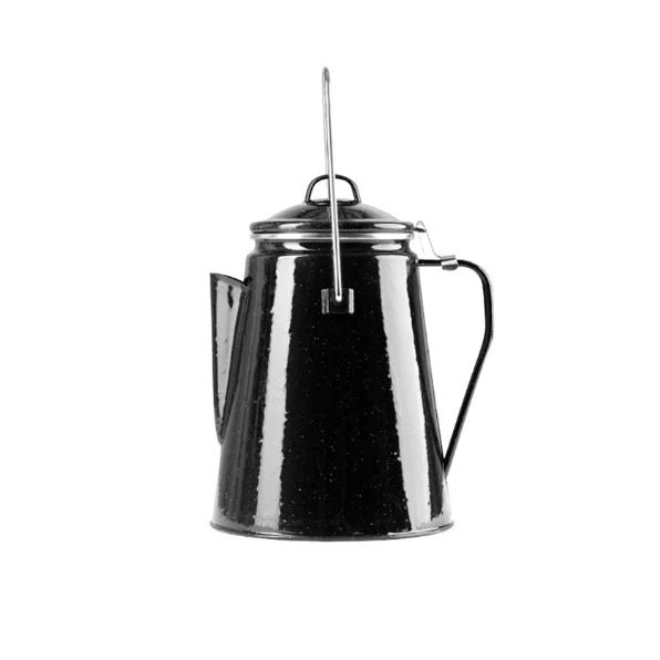 Black Enamelware Percolator – 2L Sheet Steel Coffee Pot (8 Cups) - Image 2