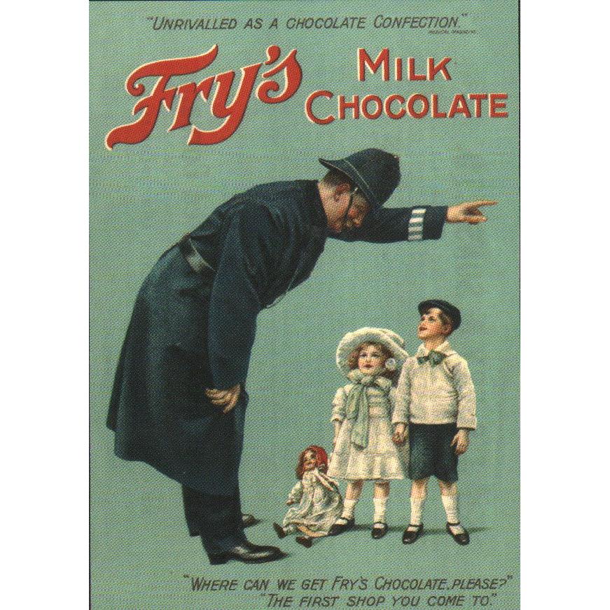 Fry’s Milk Chocolate Postcard - "Where Can We Get It?" Reproduction