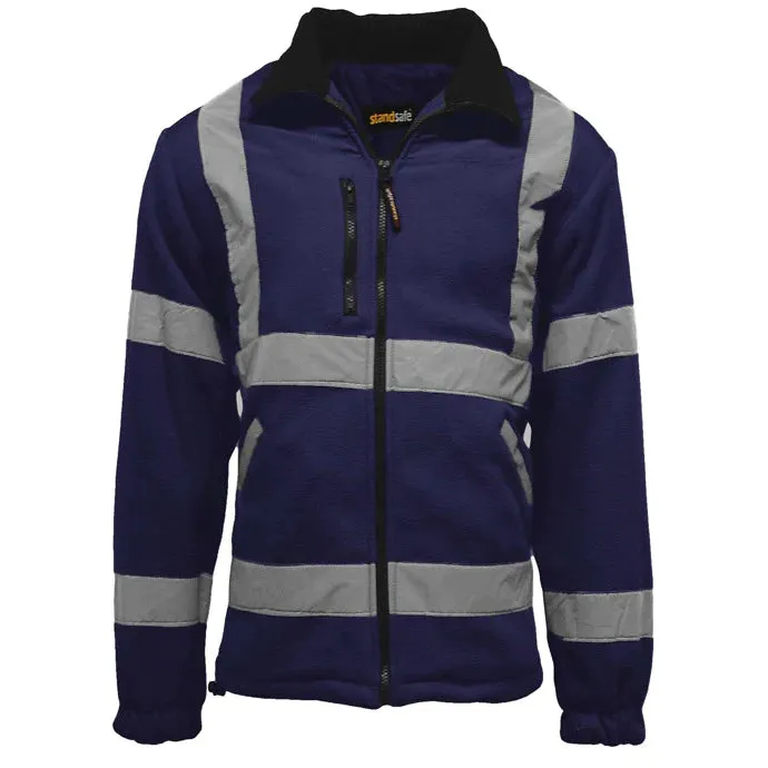 HV022 Hi Vis Fleece Jacket - Navy