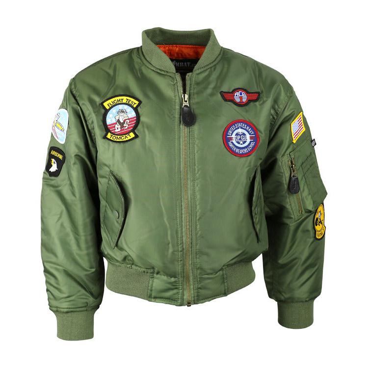 Kids MA1 Jacket - Olive Green - Image 4