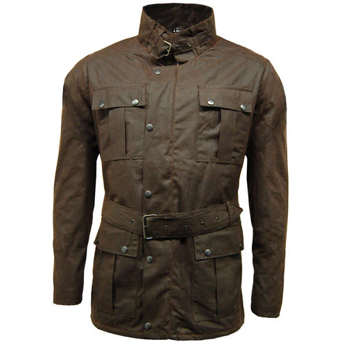 Game Continental Belted Motorcyle Wax Jacket - Image 7