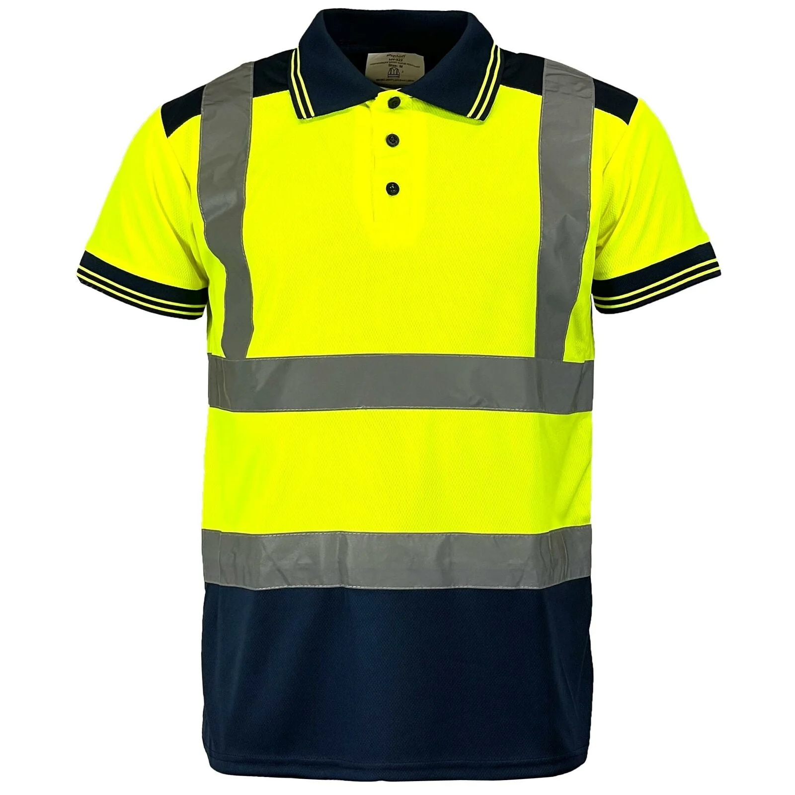 Mens Hi Vis Visibility Short Sleeved Polo Shirt - hv322 - Image 4