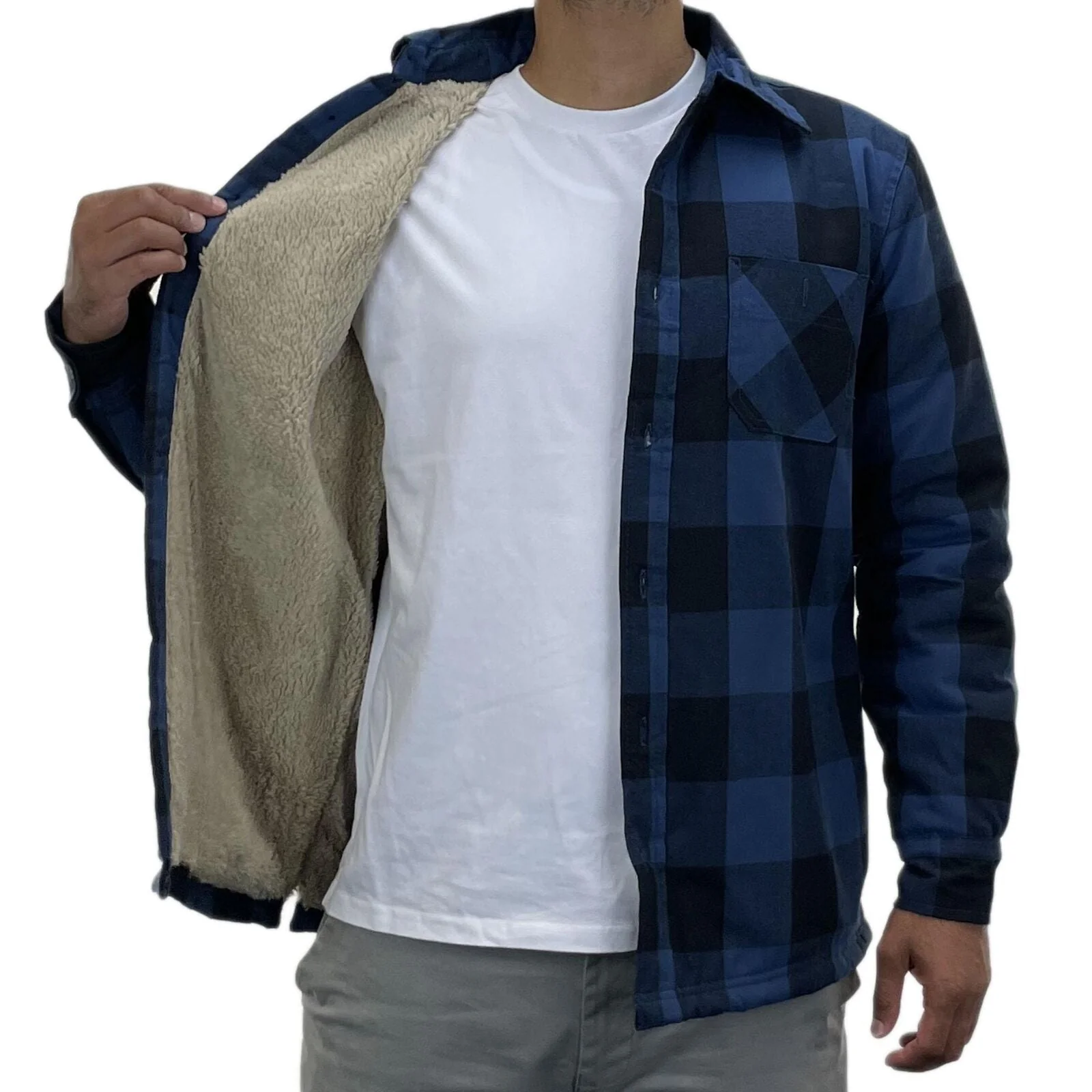 Mens Sherpa Fleece Lined Work Shirt - 4061 - Image 8