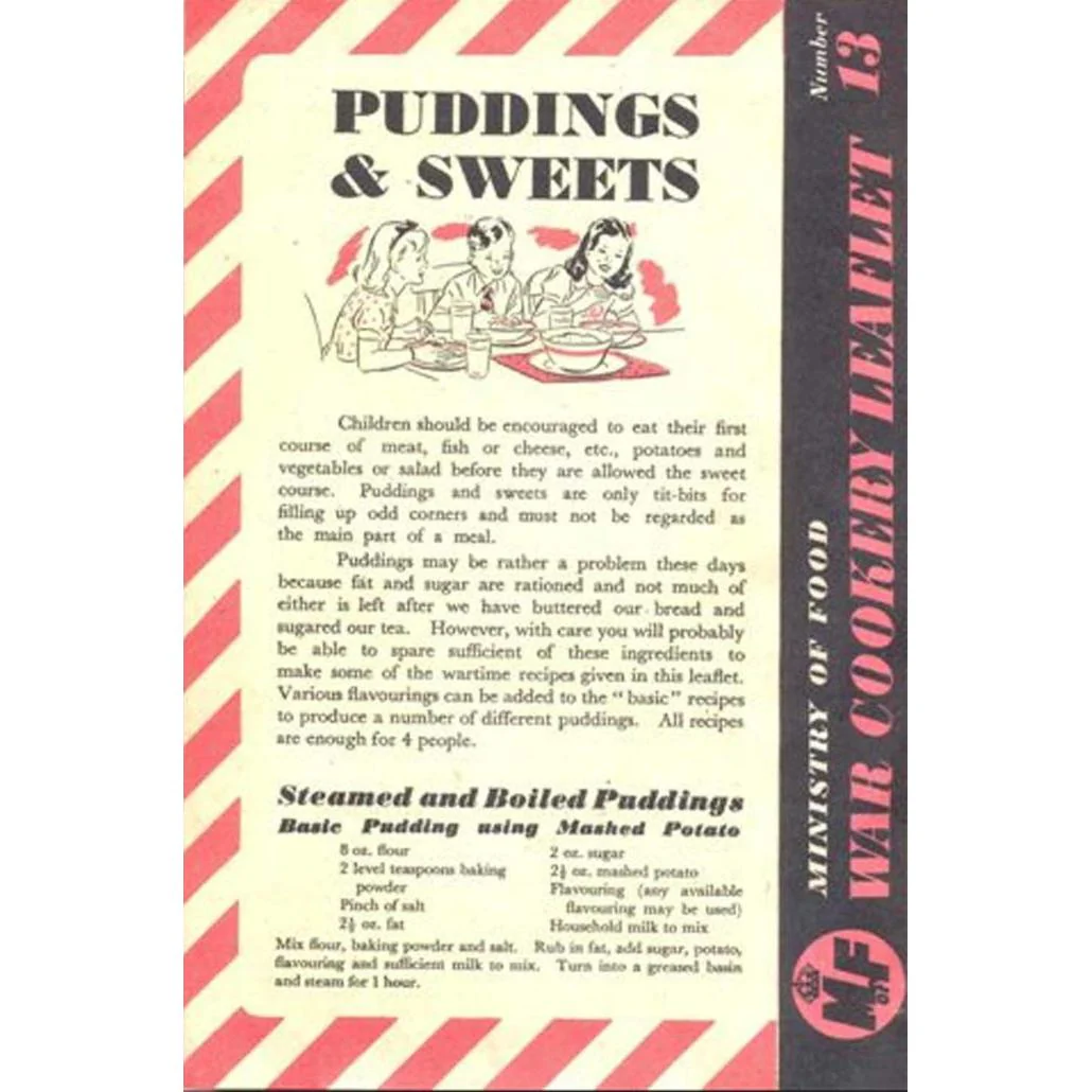 Puddings and Sweets Leaflet - WWII Wartime Dessert Recipes