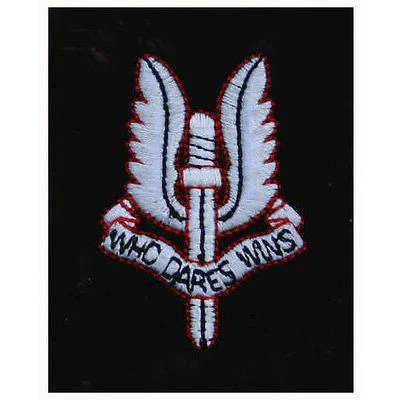SAS "Who Dares Wins" Embroidered Sew-On Badge – Special Air Service Wings