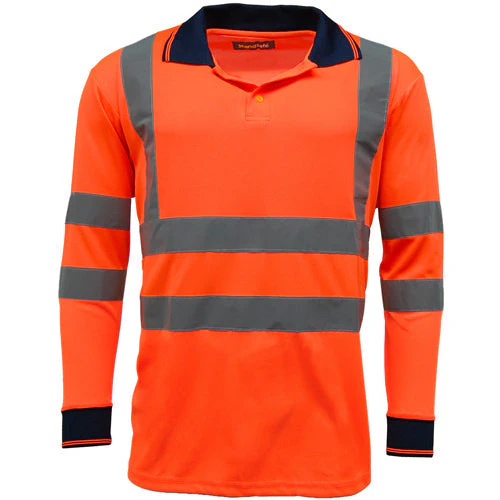 HV005 Hi Vis Long Sleeve Polo Shirt - Image 2