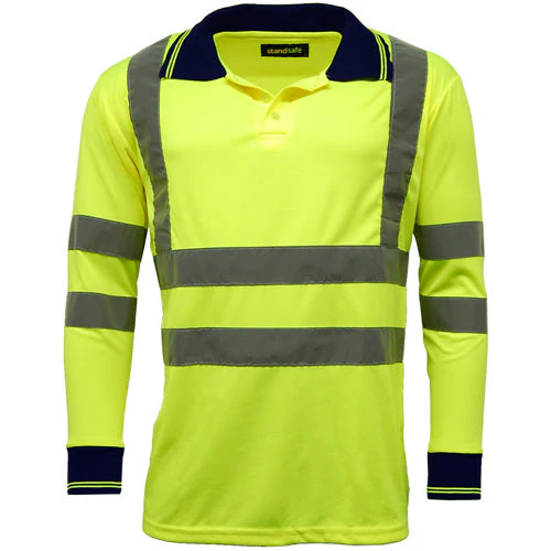 HV005 Hi Vis Long Sleeve Polo Shirt - Image 4