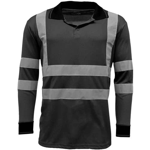 HV005 Hi Vis Long Sleeve Polo Shirt - Image 6