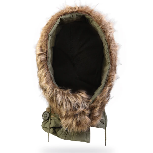 US Army OD Fur Hood for Shell Parka- New