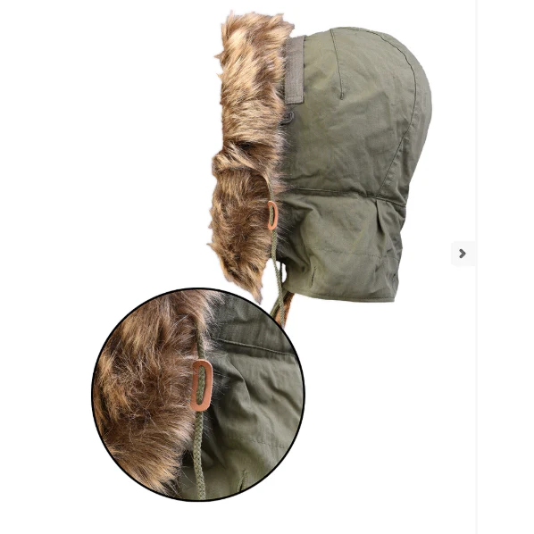 US Army OD Fur Hood for Shell Parka- New - Image 2