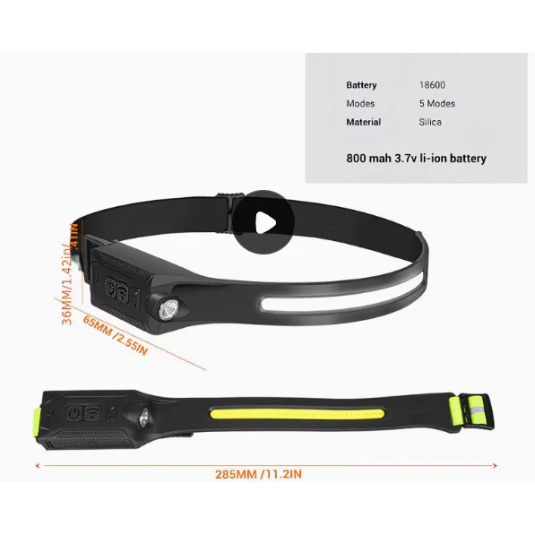 Wide-Beam LED Rechargeable Headlamp – 350 Lumens with Motion Sensor - Image 3